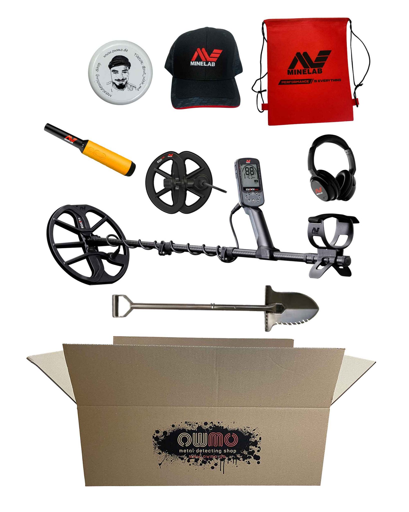 Minelab Equinox 900 Metalldetektor Set OWMO Metalldetektor SHOP